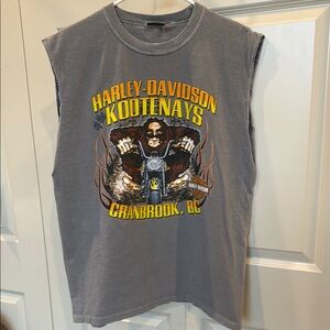 Harley-Davidson Gray Sleeveless Men's Shirt Cranbrook BC Canada Kootenays